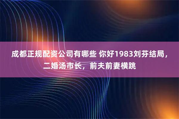 成都正规配资公司有哪些 你好1983刘芬结局，二婚汤市长，前夫前妻横跳
